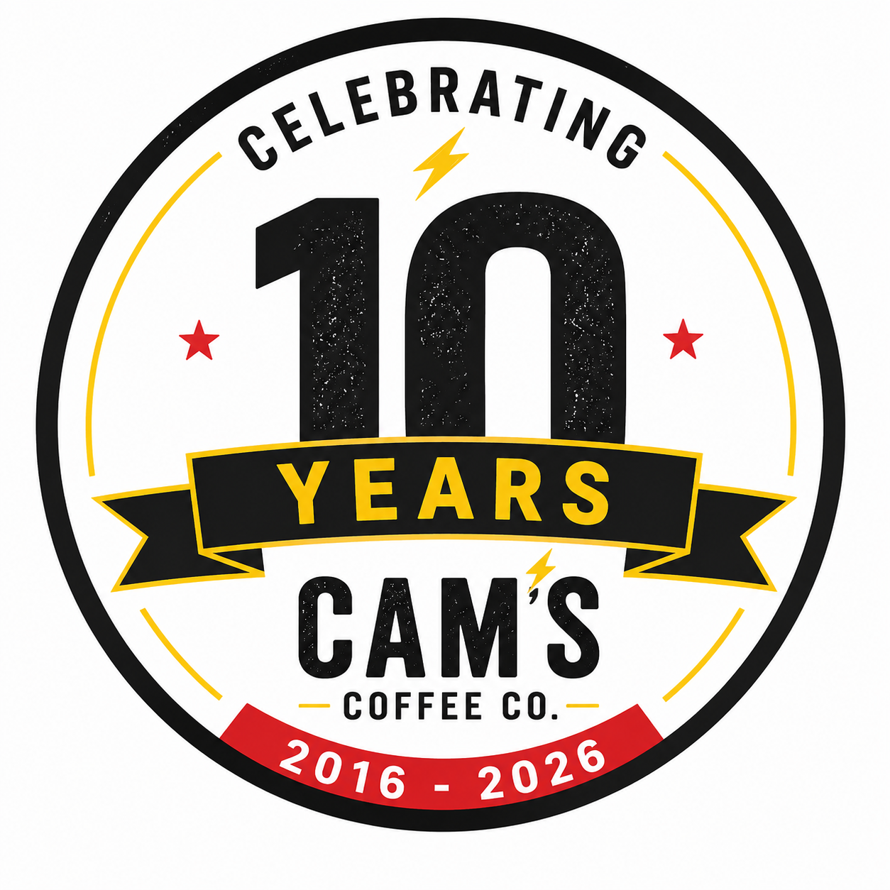 Celebrating 10 years of Cam's Coffee, 2016 to 2026